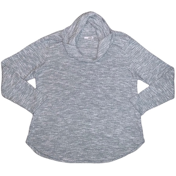 Sonoma Sweaters - Muted Light Green Waffle Knit Cowl Neck Oversized Top